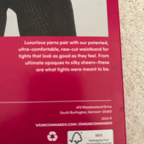 Commando The Sparkle Rib Semi Opaque Tights, Black, Size Small, NWT - Picture 6 of 8